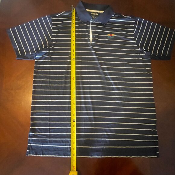 Adidas ClimaCool Baltusrol Golf Polo Shirt Navy & White Stripes L - Picture 5 of 12